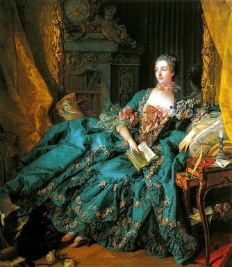 La Pompadour reclines with a good book - one that makes sense, presumably.